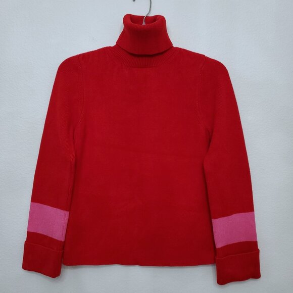 Tuckernuck Hyacinth House Red and Pink Colorblock Remi Turtleneck Size Small - Picture 2 of 13